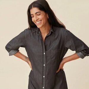 Grayson The Hero Button‎ Front Shirt 3/M Frank & Eileen Soft Black Wash Cotton
